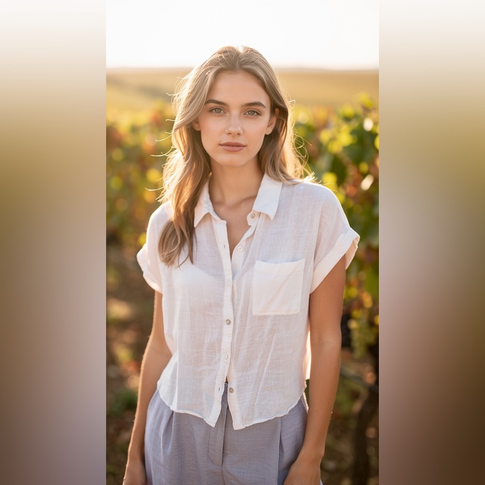 Classic White Button-Down Shirt for Women